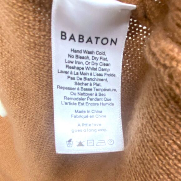 Aritzia Babaton Beekman Cashmere Wool Cardigan Size Small Camel Brown - Picture 6 of 6